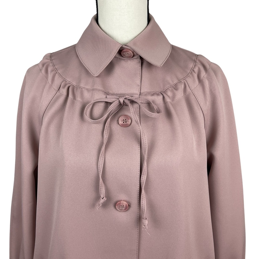 Rain Ramblers Women's Rain Coat Size 10 Mauve Long Button Front Vintage Retro - Picture 3 of 13